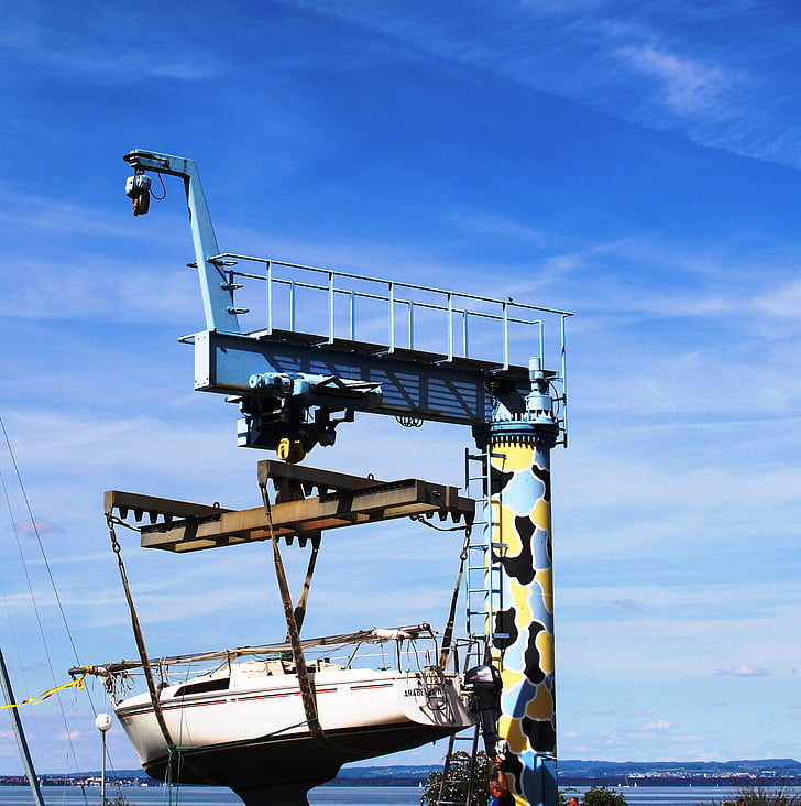 Krahn, schiffskrahn, barca a vela, Download in corso di, acque, stato d'animo, Lago