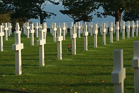 Frankrike, Normandie, Omaha beach, militære kirkegården