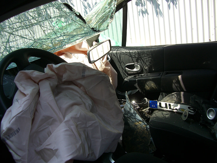 Auto, ongeval, bestuurdersstoel, stuurwiel, airbag, tas, Sheesh