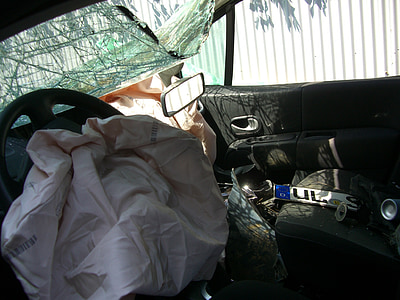 auto, accident, driver's seat, steering wheel, airbag, bag, sheesh