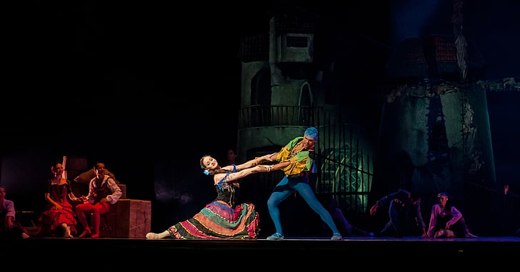 Don Kichotas, dulcinea, baleto, šokėjai, šokėja, Prima Balerina, muzika leon minkus