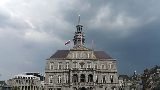 radnice v Maastrichtu, Maastricht, Nizozemsko, město, hala, město