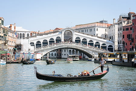 Veneţia, canale grande, Italia, gondole, vacanta, Rialto, Venetia - Italia