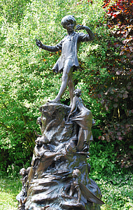 Peter pan, hikaye, karakter, heykel, Bronz, Kensington Bahçeleri, Londra