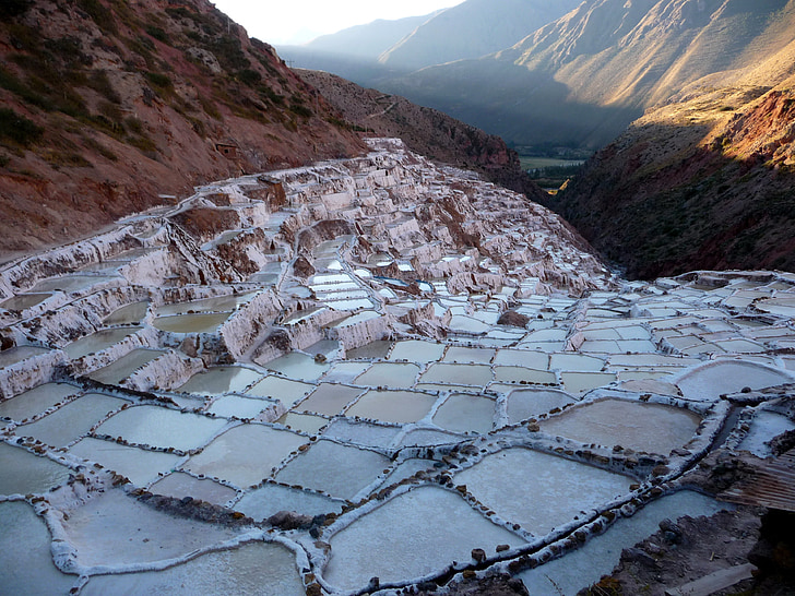 saltlösning, salt, vit, landskap, Mountain, Inca, Cusco City