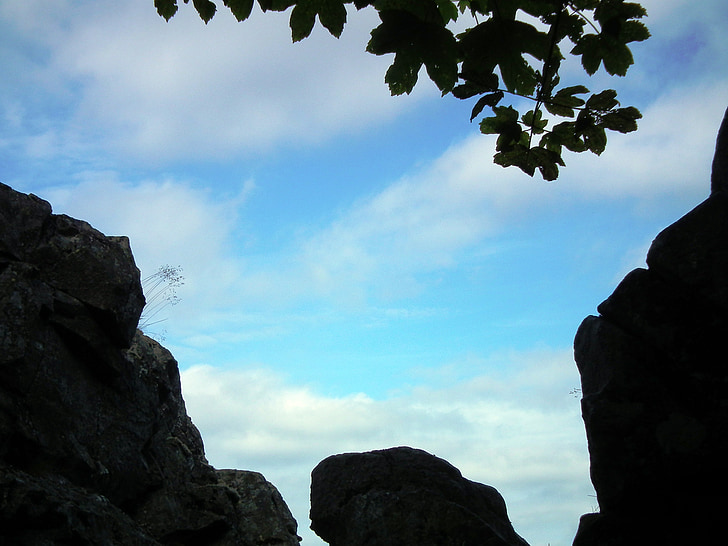 cielo, roccia, pietra, paesaggio, natura, blu, montagne