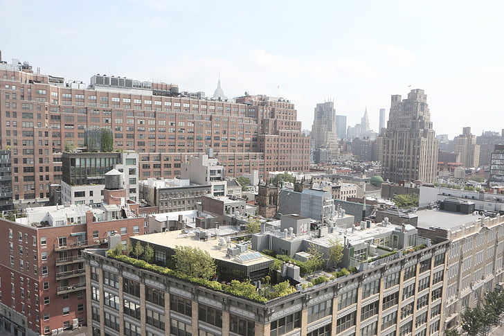 městský, New york, budovy, město, město, Panorama, Manhattan
