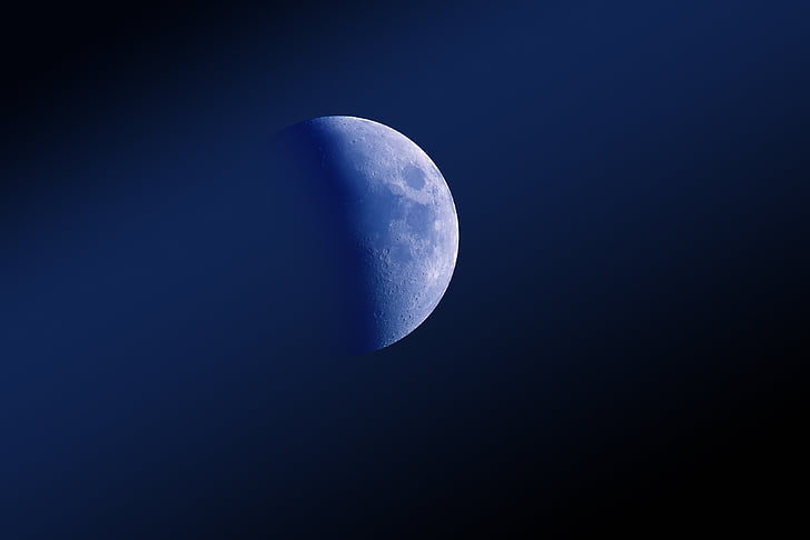 mėnulis, keisti mastelį, Lengvai pustomas sniegas, nakties dangus, dangus, teleobjektyvas, mėnesiena