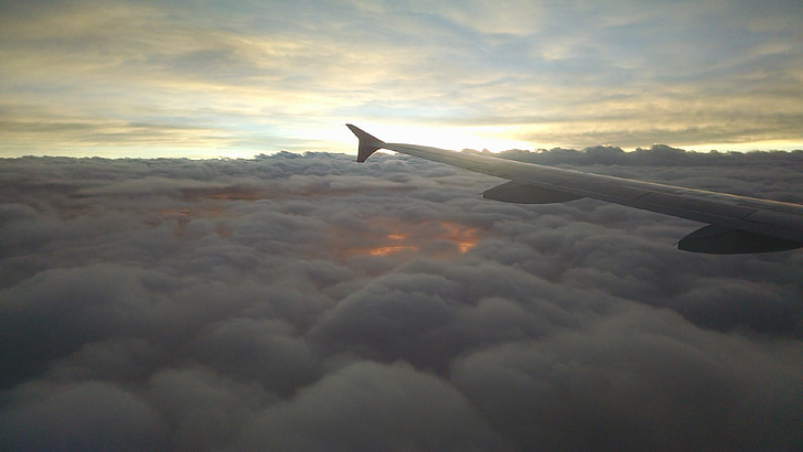 vliegtuig, hemel, reizen, vliegtuig, wolk, lucht, vlucht