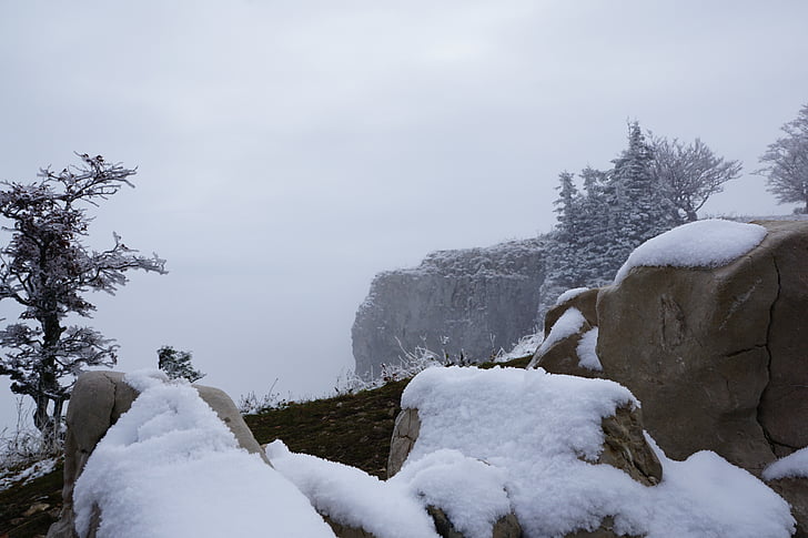fjell, Vinter, creux du van, Sveits, Jura