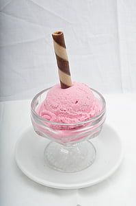 crème glacée, dessert, fraise, crème, glace, Sweet, froide