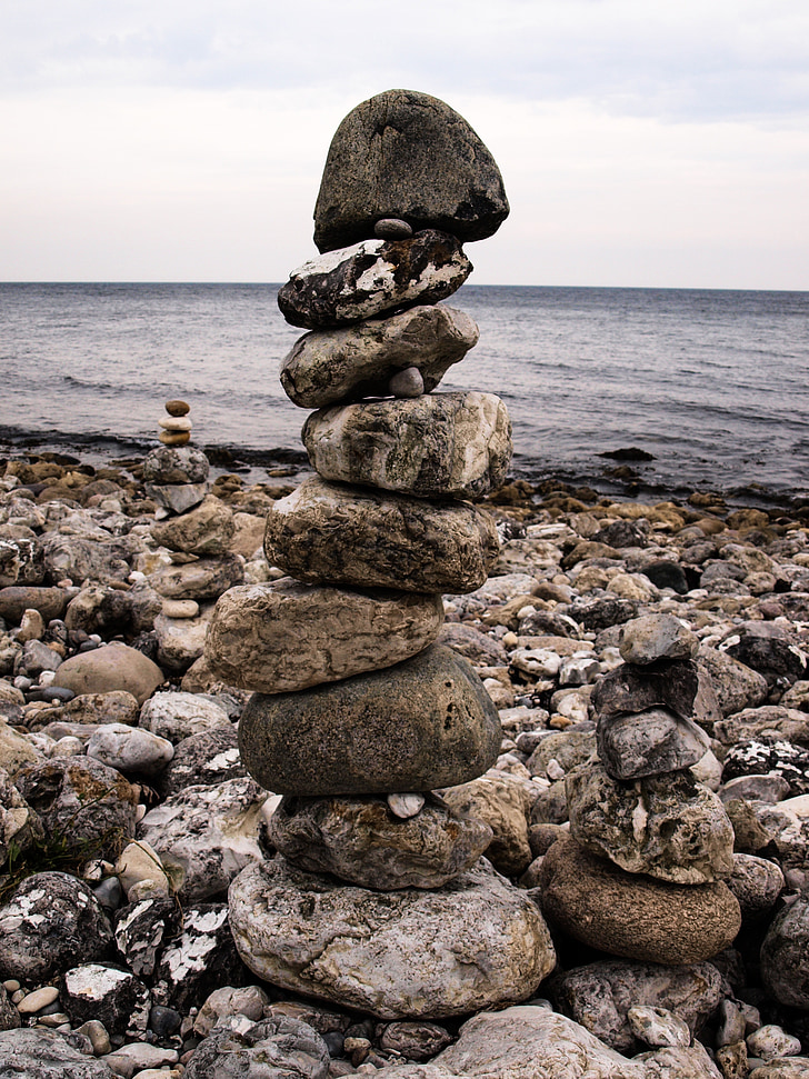 πέτρες, ισορροπία, Steinmann, παραλία, Πύργος