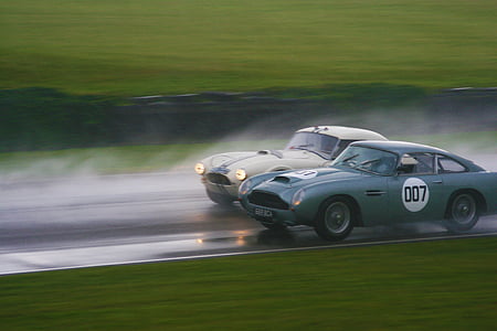 AC cobra, martin Aston, Goodwood, Racing, pluie, circuit automobile, piste