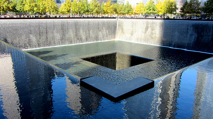World trade center memorial, 11 września 2001 roku., 9 11, Pomnik, atak terrorystyczny, Ground zero, NYC