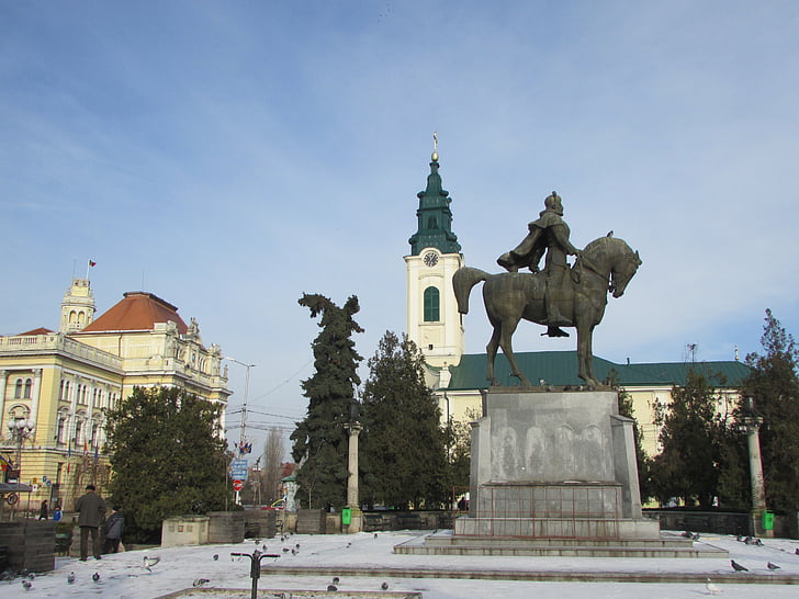 Oradea, Rumānija, statuja, baznīca, Svētais ladislas, bildes, Transilvānijā