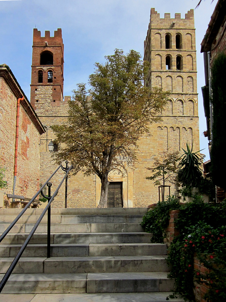 cathedral, elne, catalan, france, roussillon, french, medieval