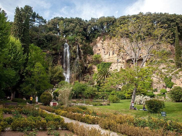 Park, vodopád, Francúzsko, Príroda, Bach, šelest, vody