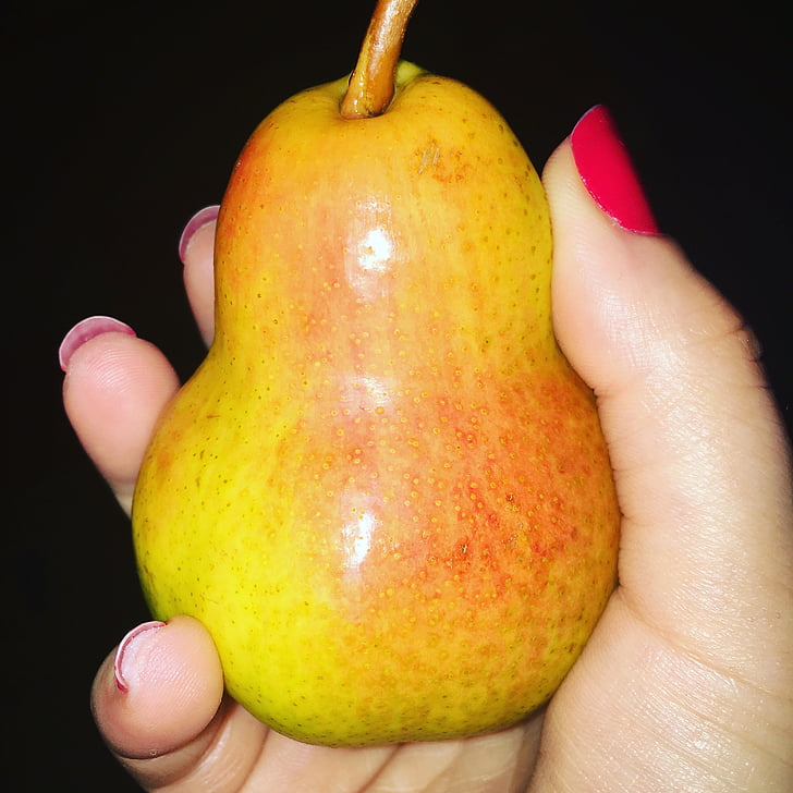 pear, red, healthy, yellow, mature, diet, fruit