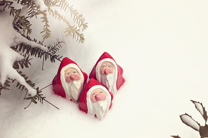 Santa, Natale, Claus, Vacanze, inverno, rosso, cappello