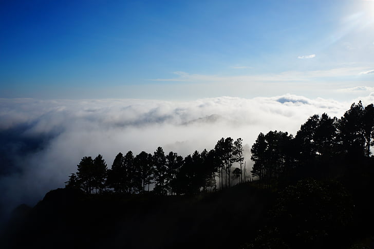 El salvador, sương mù, có mây, cảnh quan, dãy núi, lạnh, đám mây