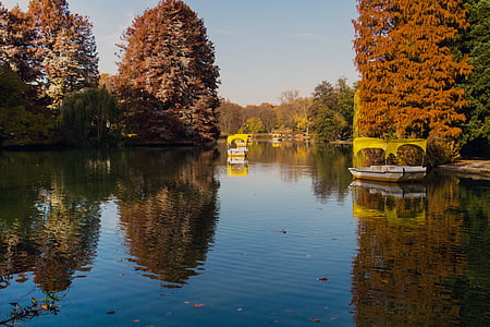 otoño, Estado de ánimo otoño, para colorear, color de otoño, Lago, agua, árbol