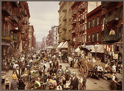 New Yorkissa, 1890, Vintage, Mulberry street, New Yorkissa, Manhattan, Yhdysvallat