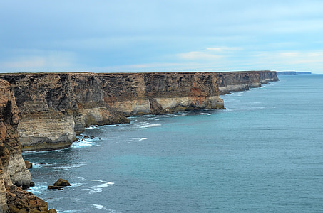cliffs, head of bight, nullarbor, ocean, landscape, coast, coastline