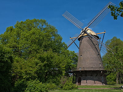 windmill, building, historically, mill, wing, flour mill, sky