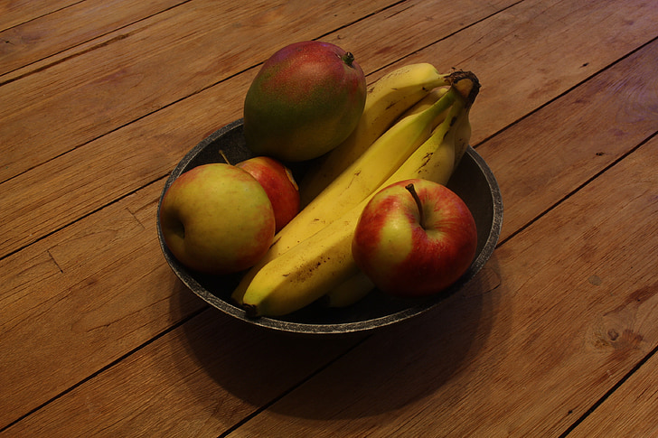 frutas, saudável, escudo, tabela, banana, delicioso, comer