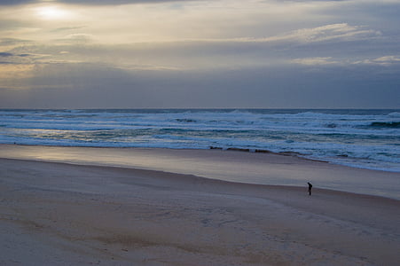 Strand, einsam, Ozean, Sand, Meer, am Meer, Surf