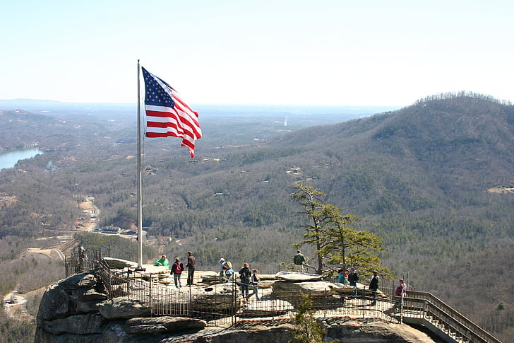 Chimney rock, flag, Mountain