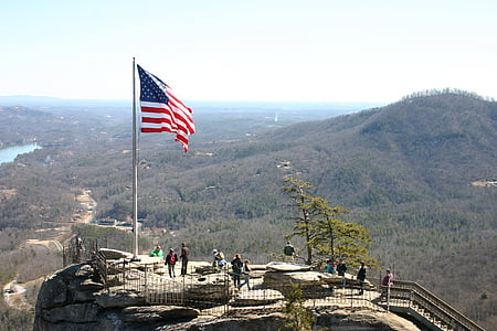 Chimney rock, flag, Mountain