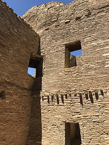 Chaco canyon, ruiny, Architektura, zdi, starověké, Nové Mexiko, chacoans
