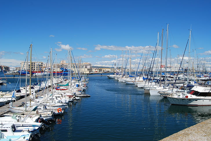Port, Franciaország, csónakok, Marina