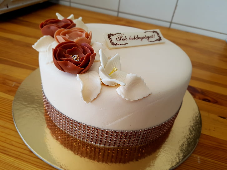 cake, anniversary, flower, food, dessert, gourmet, plate