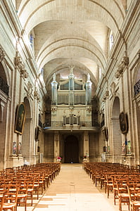 organer, kirke, musikk, instrumentet, Beaucaire, Notre-dame-des-Eple, stol