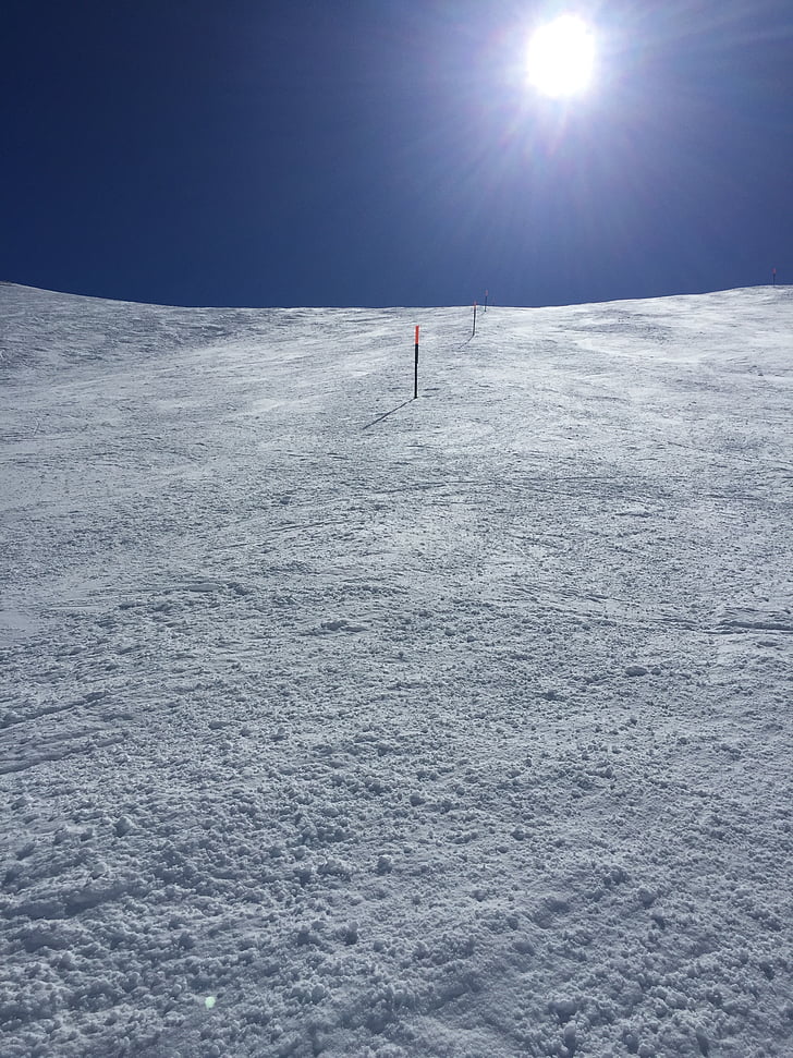 Schweiz, Sedrun, Ski run, sne, hvid, blå, vinter