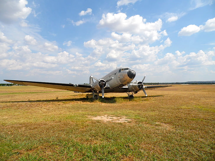 DC-3, repülőgép, régi, klasszikus, Vintage, légi plane, Propeller síkja