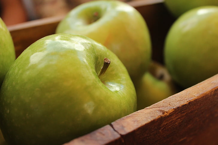 maçãs, close-up, comida, frutas, frutas, comida e bebida, uma alimentação saudável