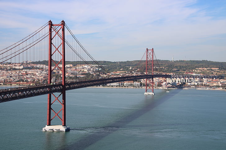 Lissabonin, Bridge, Mielenkiintoiset kohteet:, Portugali, arkkitehtuuri, Panorama, Atlantic