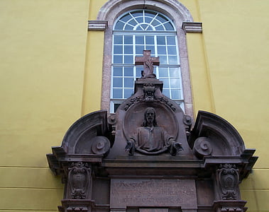 Iglesia, Augustusburg, escultura, invitando a, religiosa, exterior, edificio