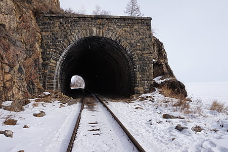 Rusko, vlak, vlakovej cesty, železničné koľaje, železničná, chladom, zimné