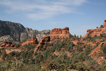 Estados Unidos, Arizona, Sedona, acantilado, rocas rojas