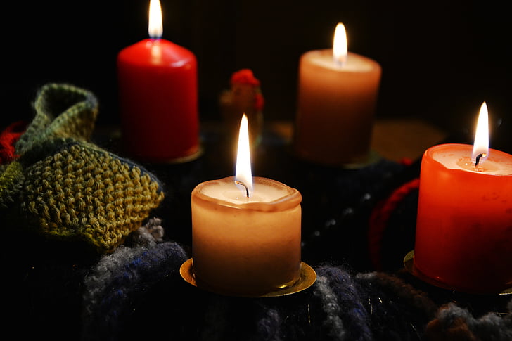 sveče, Adventni venec, pojav, Christmas nakit, ob svečah, 4 prihodom, božični čas