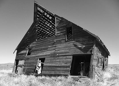 old barn, country, outside, farm, abandoned, processed, sepia