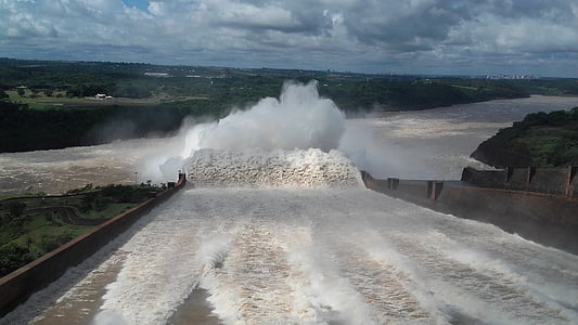 Itaipu plant, hydroélectrique, centrale hydroélectrique, Brésil, Foz iguaçu, Paraná, eau