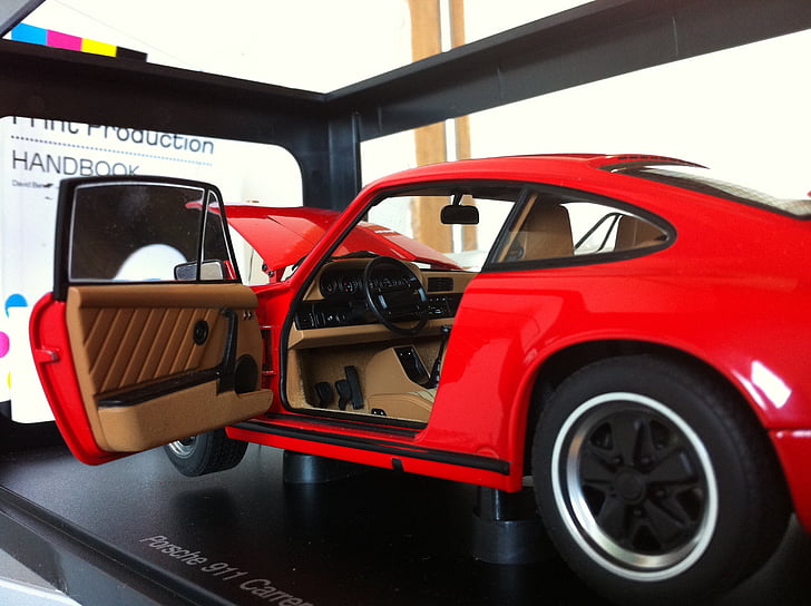Porsche, vermell, clàssic, model de, 911