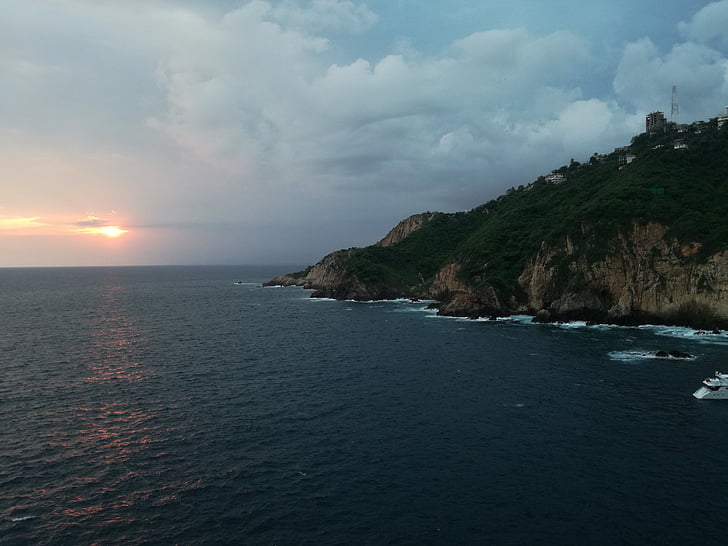 grava, Acapulco, debesis, mākoņi, zila, acapulquito, skaists