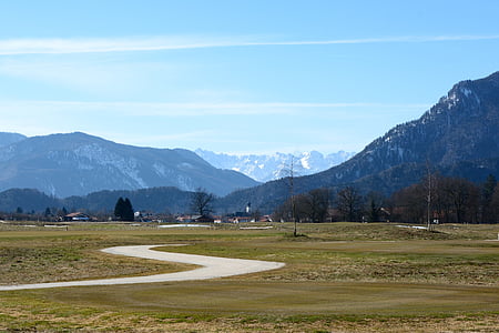 景观, chiemgau, 山脉, 自然, 遥远, 巴伐利亚, grassau