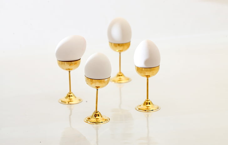 egg, pidestall, egg stand, gylden, forgylt, egg cup, Vintage